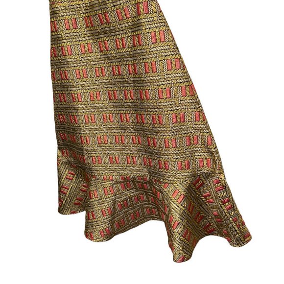 Cynthia Rowley pink gold Metallic STUNNING halter gown dress 6 - Picture 5 of 5